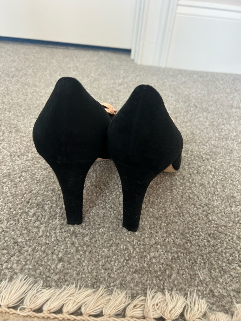 LK Bennett Black Suede Pumps with Gold Circle Accent - Picture 3 of 5